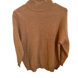 stradivarius Camel Ribbed Turtleneck Sweater